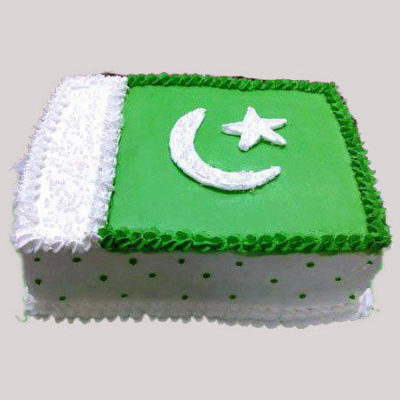Pak Flag Design 14 Aug Cake in lahore