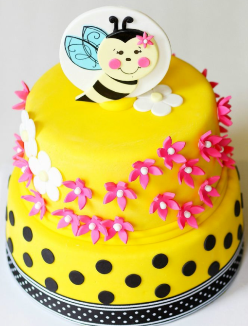 Yellow Black Bee Cake in lahore
