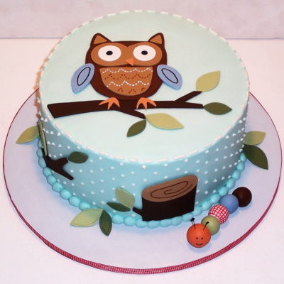 Owl with Trees Cake character cakes in lahore