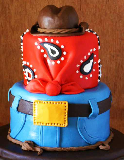 Cowboy Red Blue Cake character cakes in Lahore