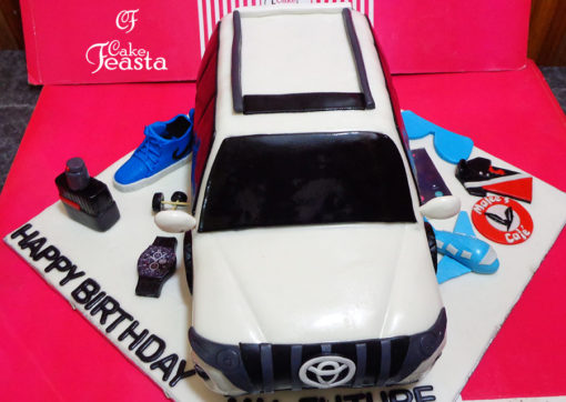 White Jeep Birthday Cake in Lahore