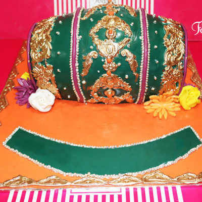 Green Theme Wedding Cake in Lahore