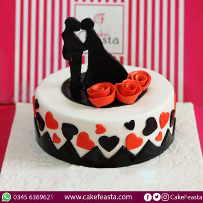 Rose Hearts Anniversary Cake in Lahore