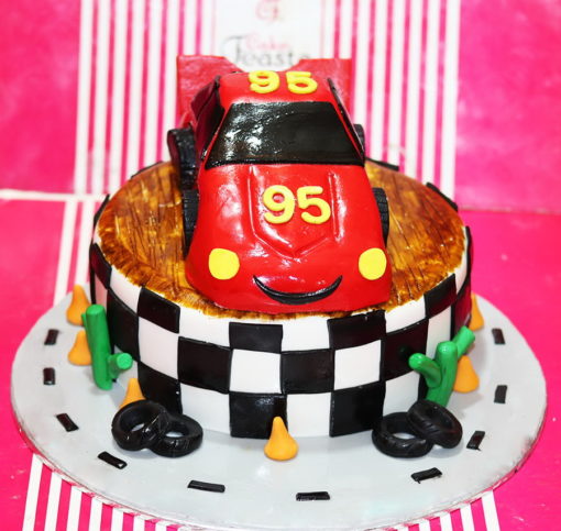 95 Car Race Track Birthday Cake