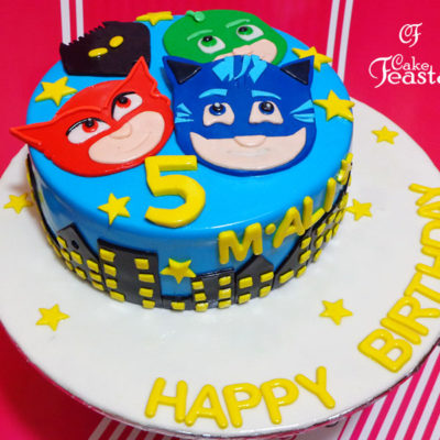 Mask Cartoons Birthday Cake