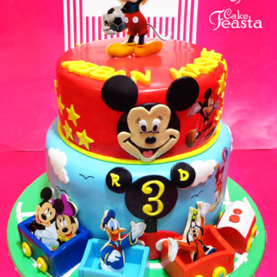 Mickey Mouse 2 Tier Birthday Cake