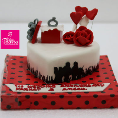 Red Ring Box Anniversary Cake