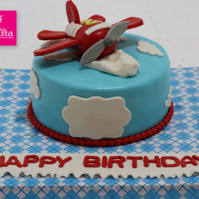 Red Airoplan Kids Birthday Cake