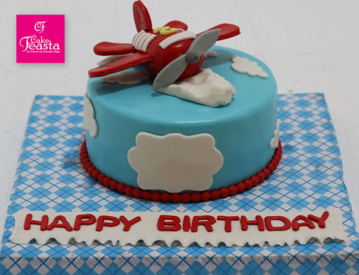 Red Airoplan Kids Birthday Cake