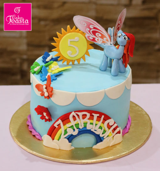Butterfly Cartoon Theme Birthday Cake