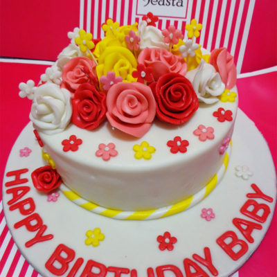 Multi Flowers Birthday Cake