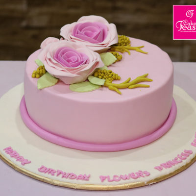 Pink Rose Flower Cake