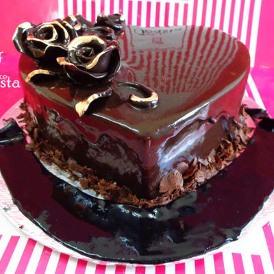 Heart Shape Chocolaty Birthday Cake