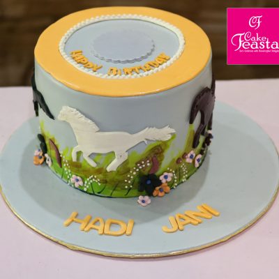 Running Horse Theme Birthday Cake