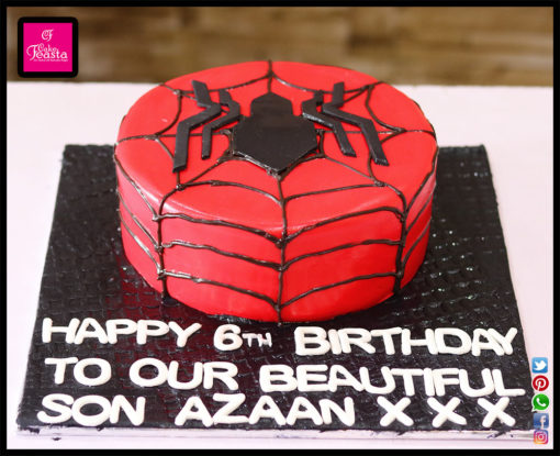 Spider Theme Kids Birthday Cake