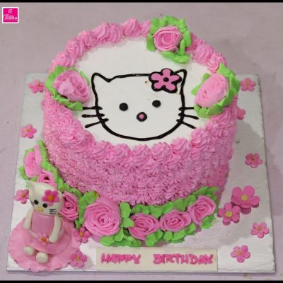 Kitty Theme Girls Birthday Cake