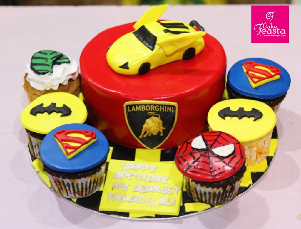 Lamborghini Car Theme Birthday Cake - Customized Cakes in Lahore