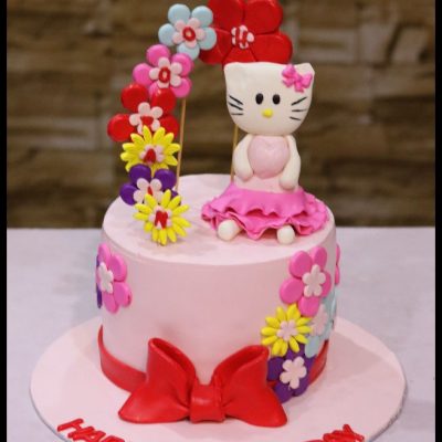 Kitty Theme Girls Birthday Cake