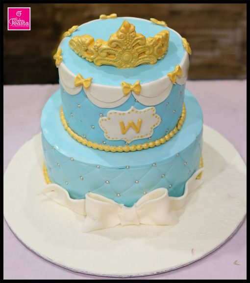 2 Tier Blue Kids Birthday Cake