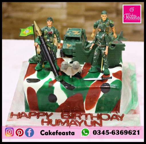 Army, PUBG Theme Birthday Cake