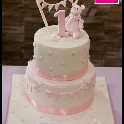 Pink White Princess Cake