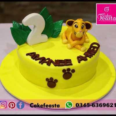 Simba Theme Kids Birthday Cake