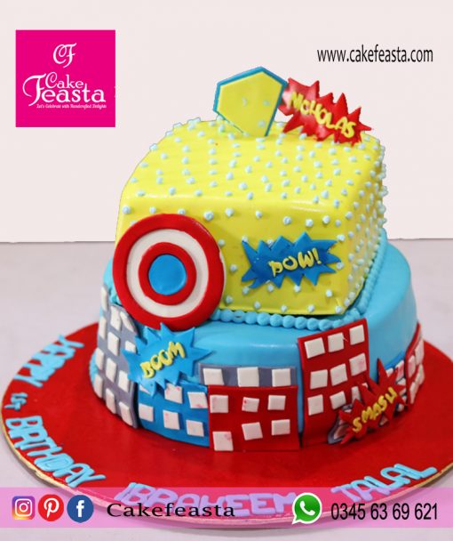 2 Tier Kids'-Birthday-Cake