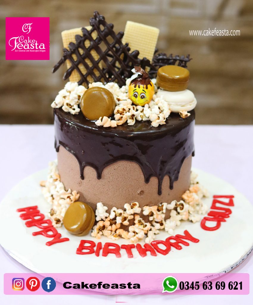 Popcorn Chocolate Birthday Cake - Kirds Cake in Lahore, Pakistan