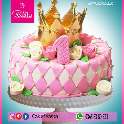 Golden-Crown-Birthday-Cake
