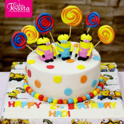 Minion Theme Cartoon Kids Birthday Cake