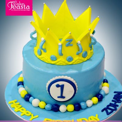 Yellow-Crown-Kids-Birthday-Cake