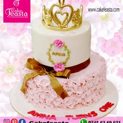 2-Tier-Golden-Crown-Birthday-Cake