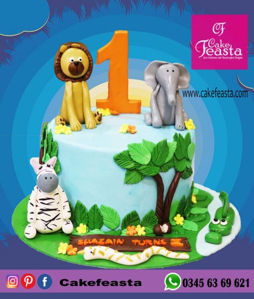 Forest Theme Birthday Cake