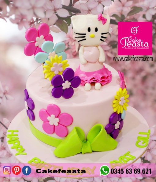 Multi-Flowers-Doll-Birthday-Cake
