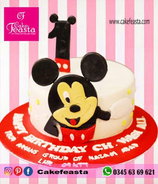 Mickey Mouse Theme Birthday Cake