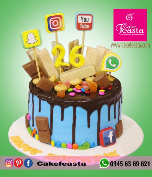 Social Media Lovers' Birthday Cake