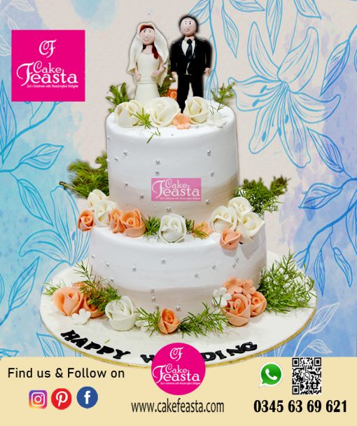 2 Tier Couple Wedding Cake