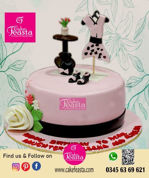Girl Dressing Theme Birthday Cake