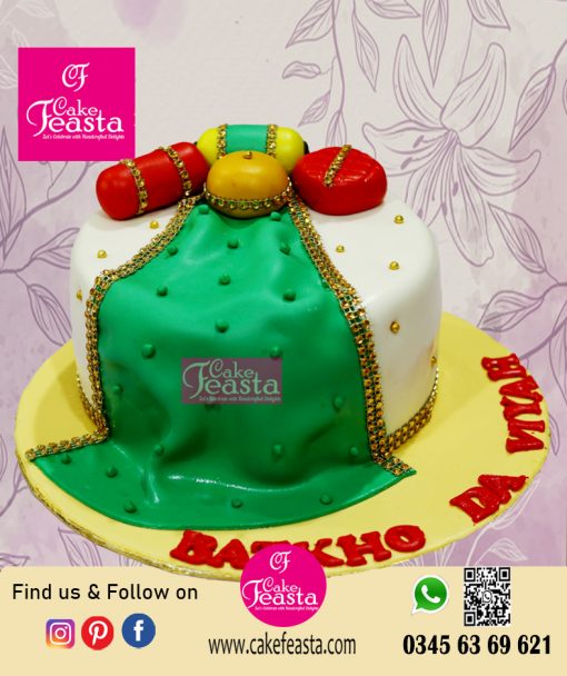 Mehndi Theme Celebration Cake