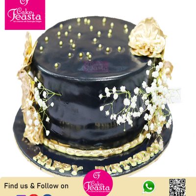Gipso Flower with Black & Golden Cake