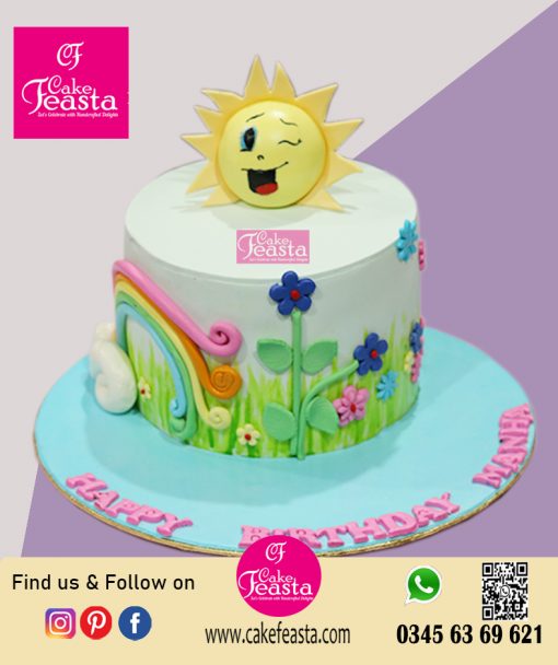 Sun Theme Birthday Cake
