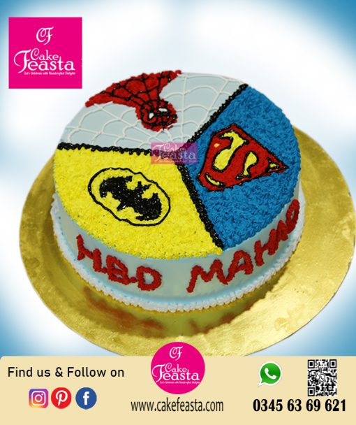 3 Theme Kids Birthday Cake