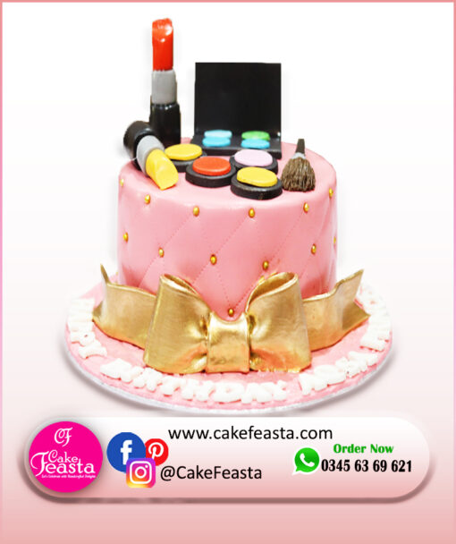 Makeup Girl Birthday Cake