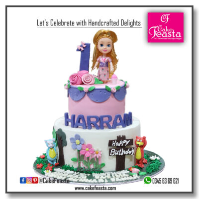 1st Girl Birthday Theme Cake
