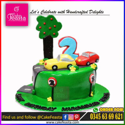 Car Racing Theme Birthday Cake