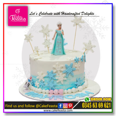 Elsa Frozen Doll Theme Cake