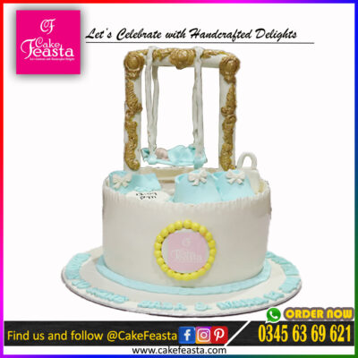 New Born Baby Cradle Theme Cake