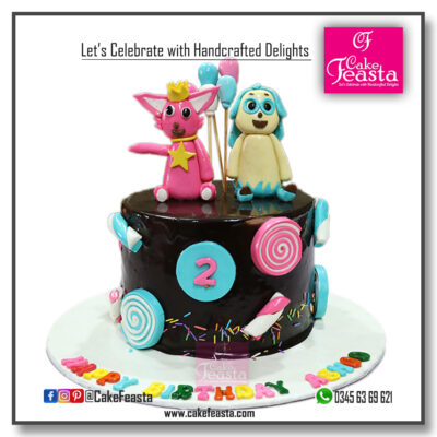 Pinkfong And Hogi Theme Birthday Cake