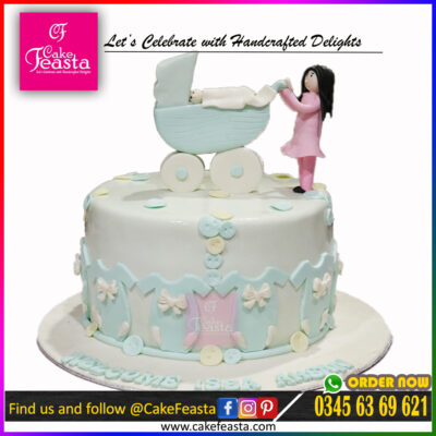 New-Born-Baby-Theme-Cake