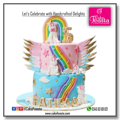 2 Tier Unicorn Birthday Cake